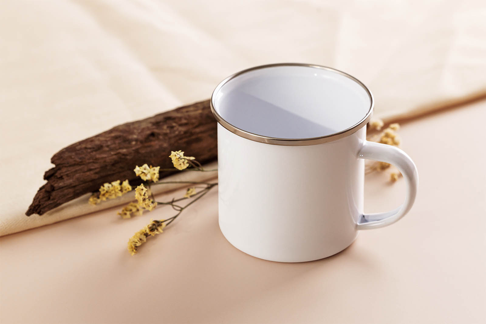 Simple enamel mug mockup