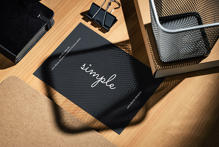 A6 flyer in the office mockup