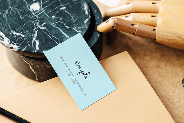Business card on the notepad mockup