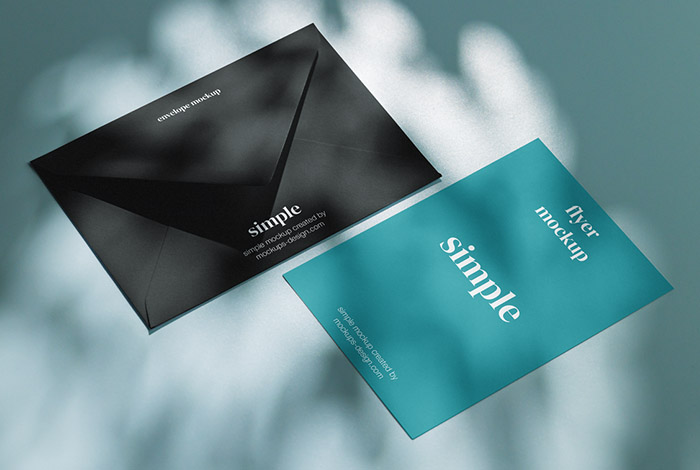 Envelope with flyer mockup