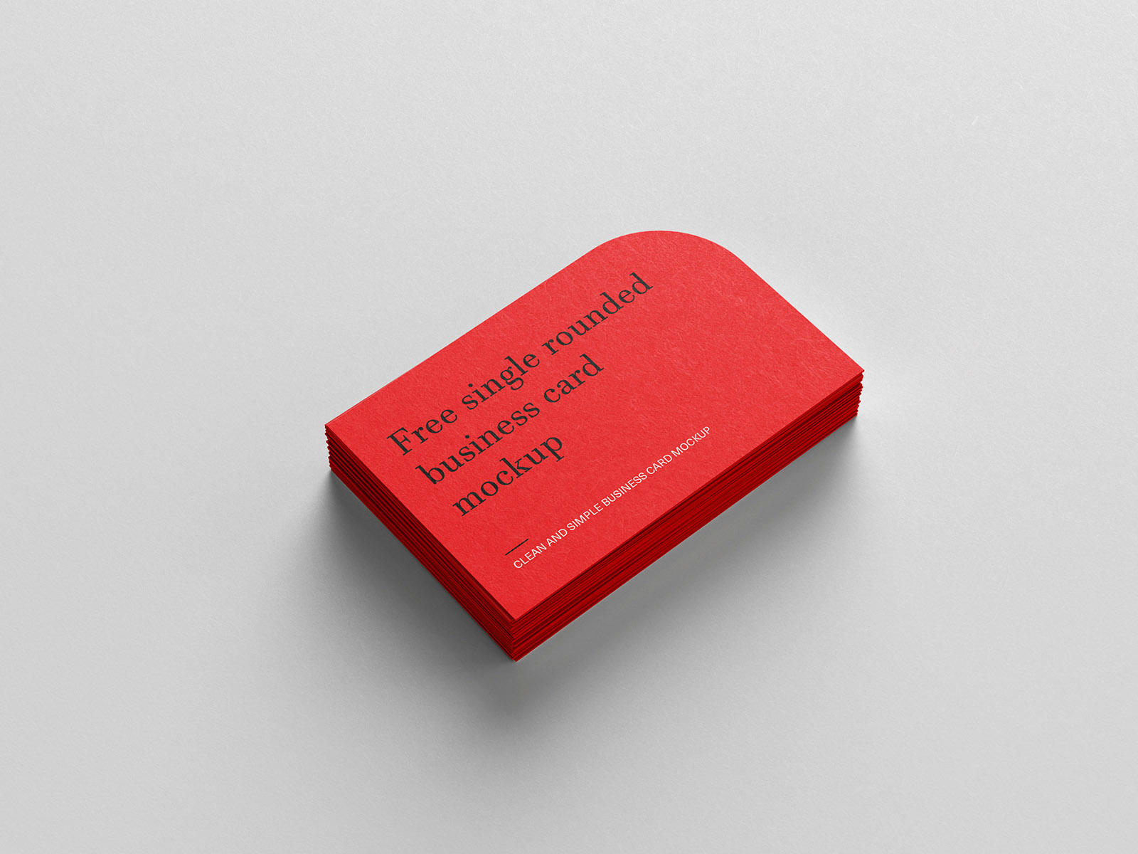 Free single rounded business cards mockup