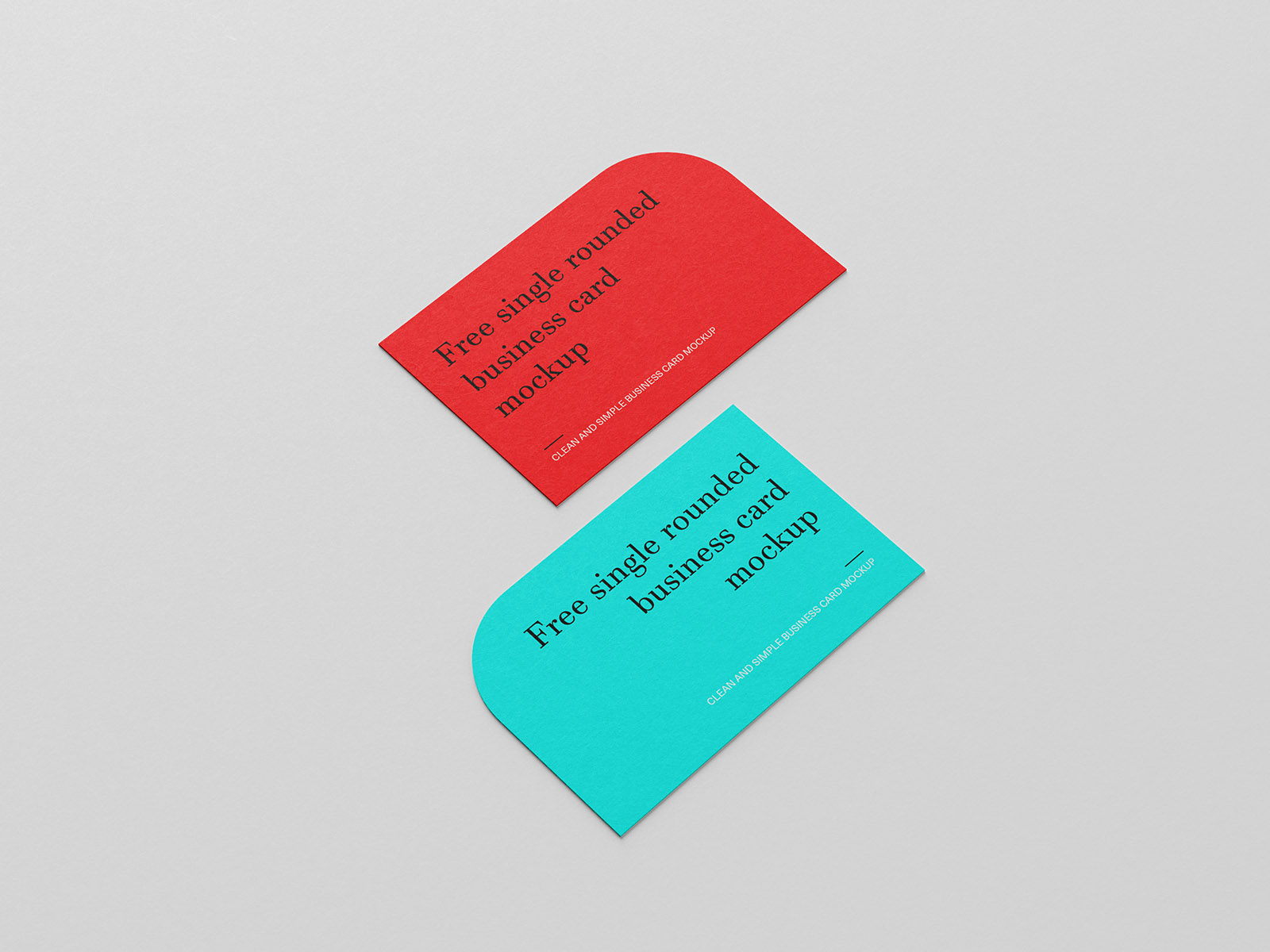 Free single rounded business cards mockup