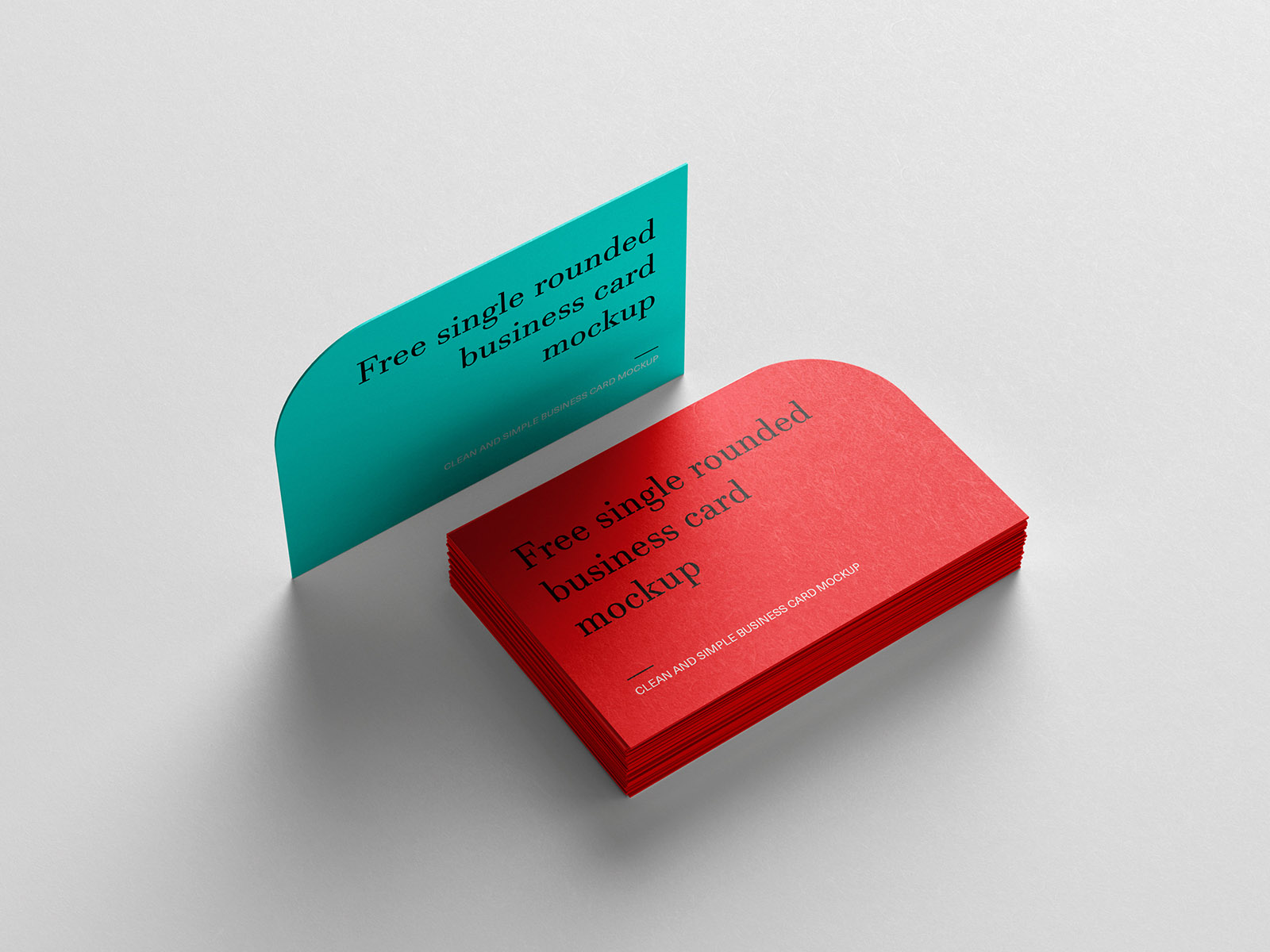 Free single rounded business cards mockup