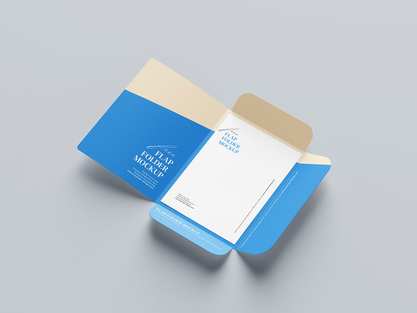 Free 3 flap folder mockup