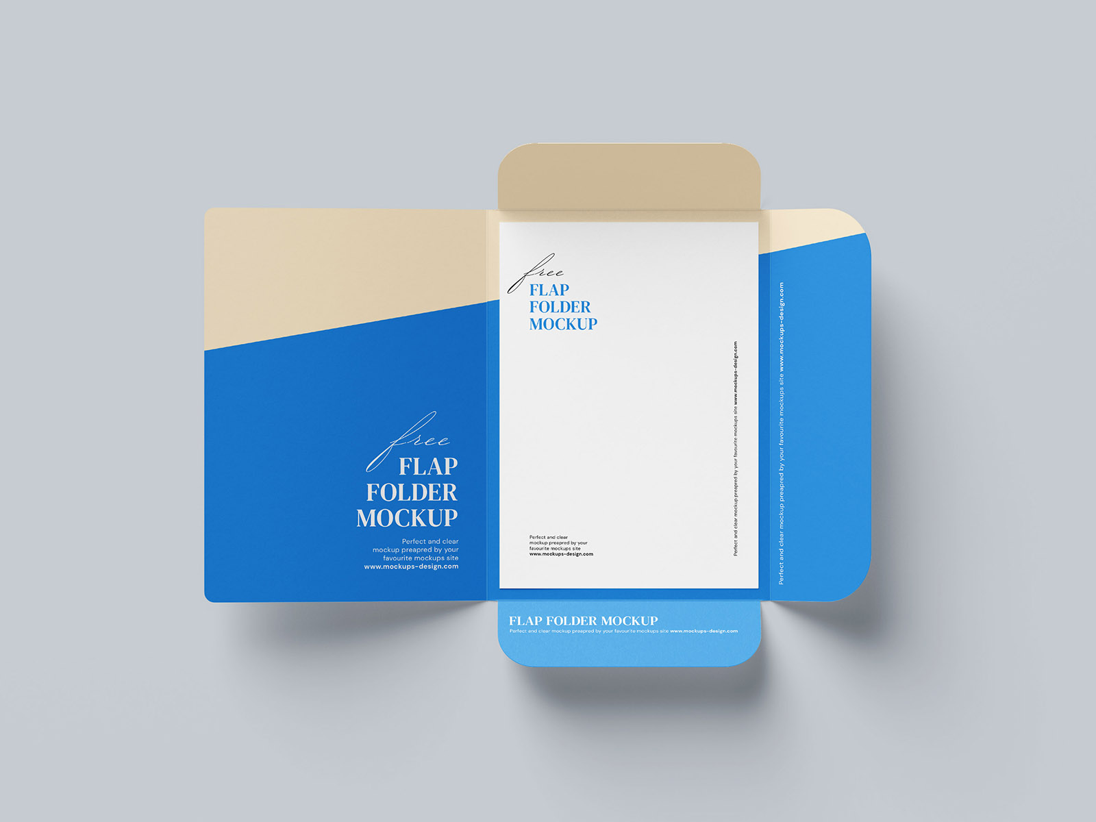 Free 3 flap folder mockup