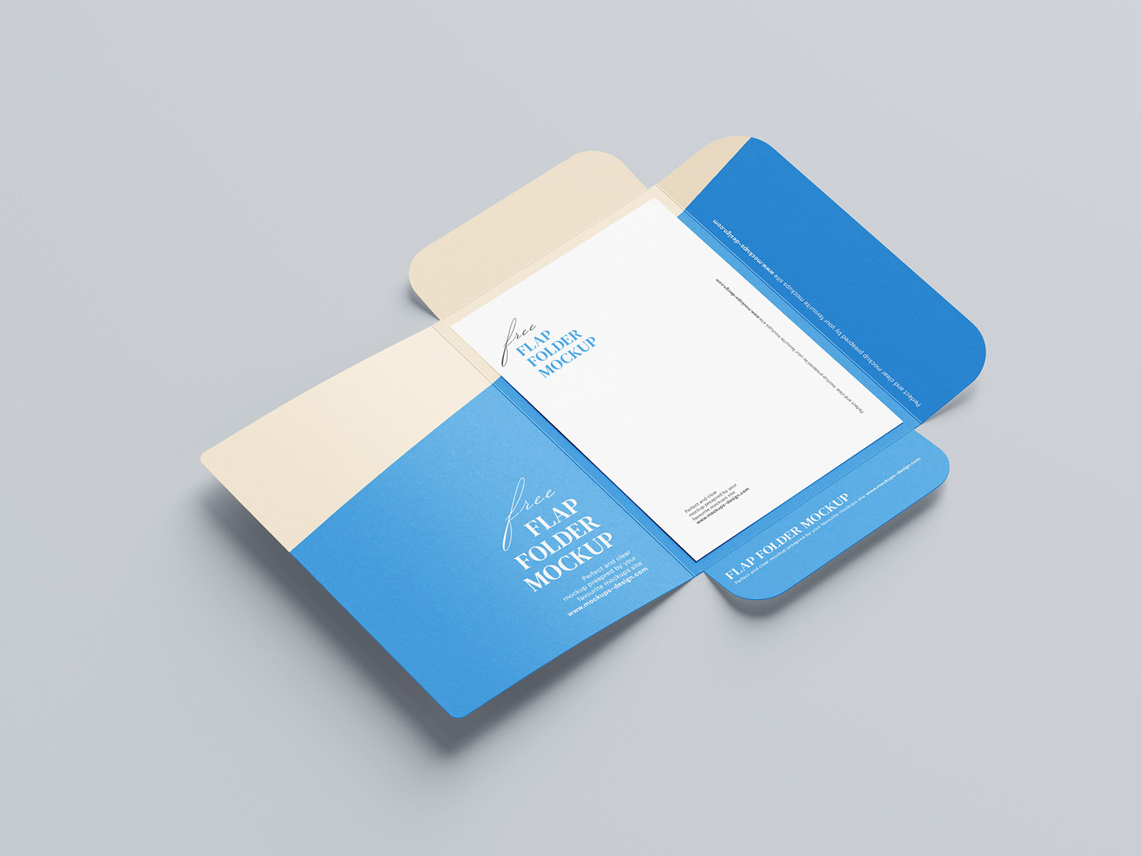 Free 3 flap folder mockup