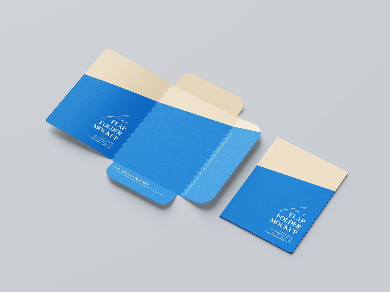 Free 3 flap folder mockup