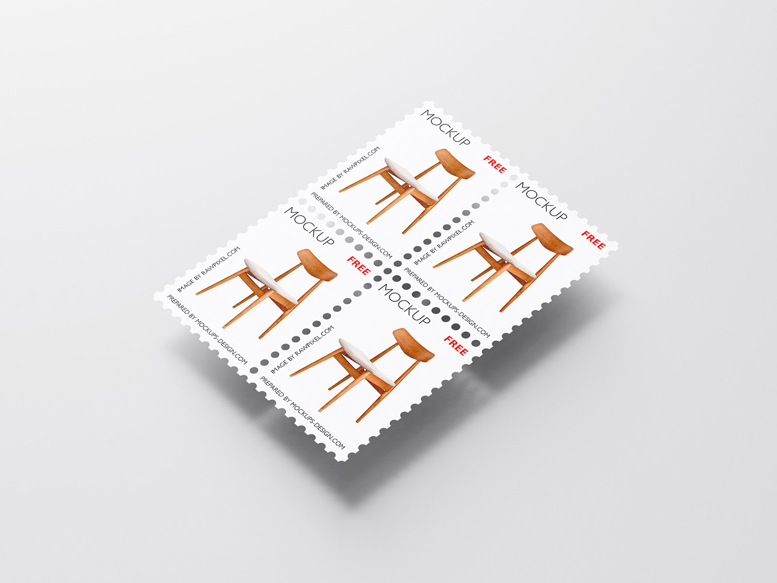 Free postage stamp mockup