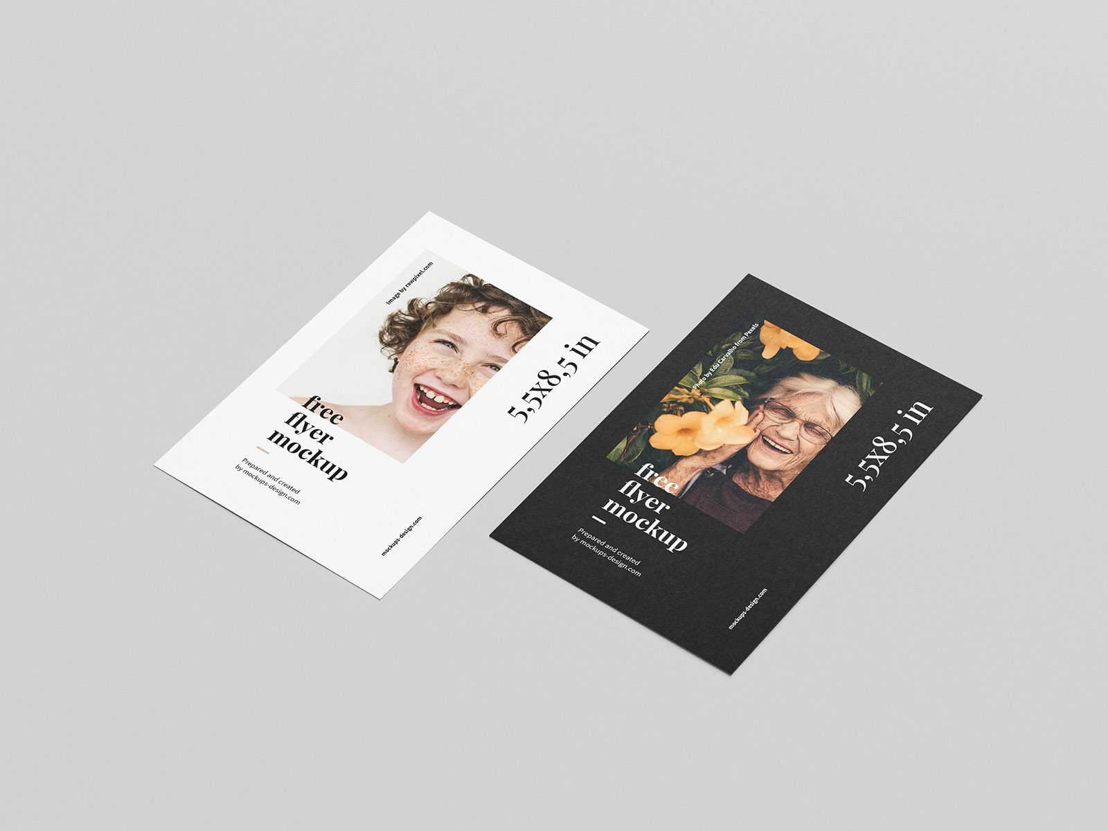 Free 5,5x8,5 in flyer mockup