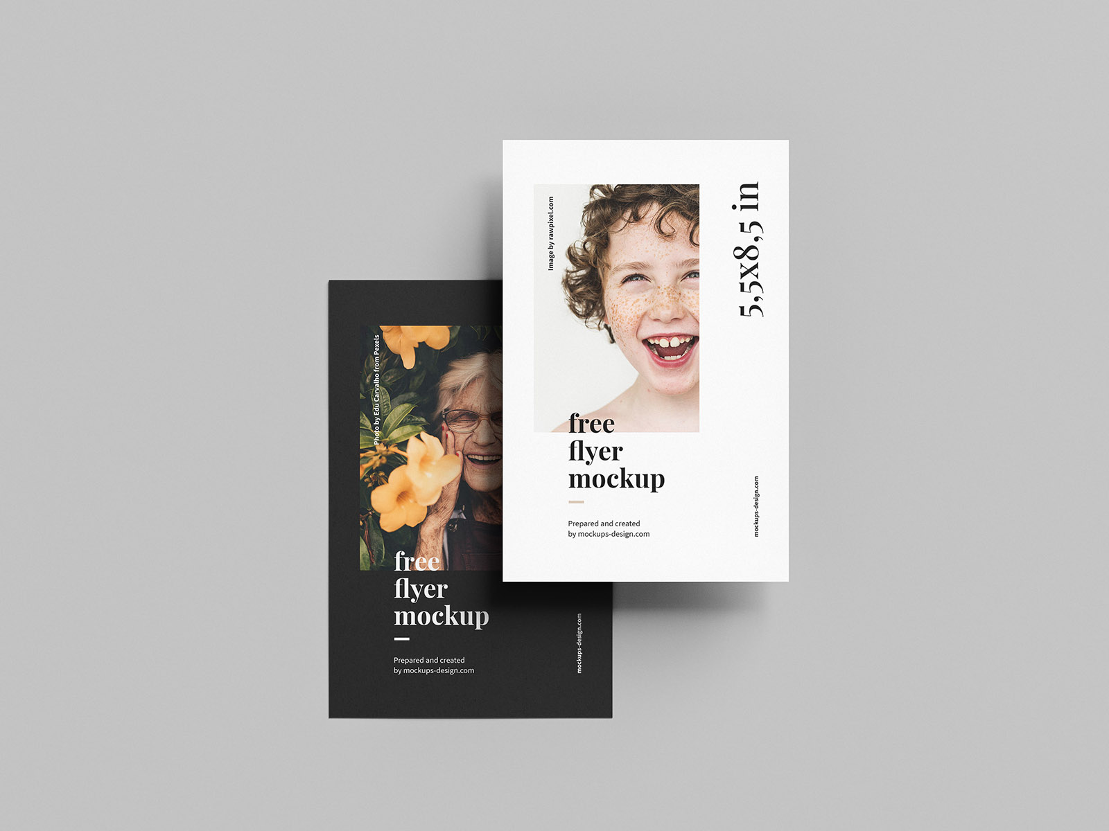 Free 5,5x8,5 in flyer mockup
