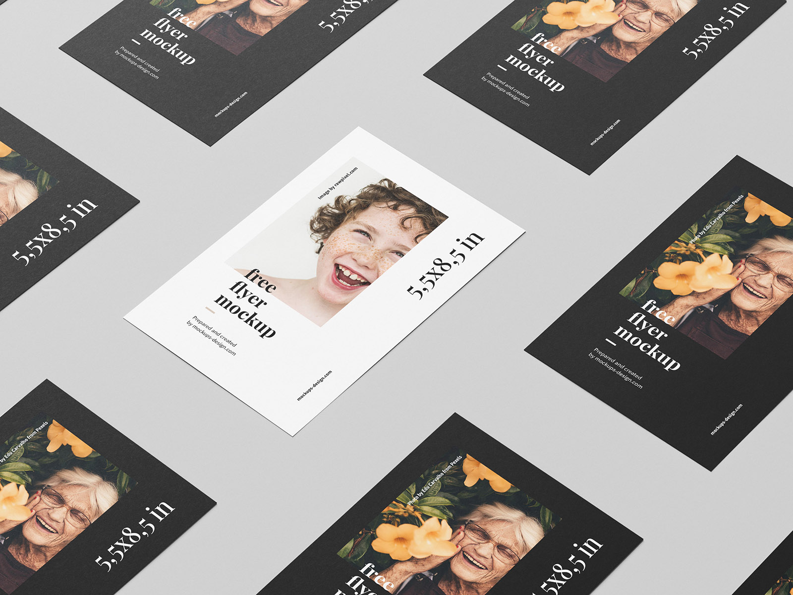 Free 5,5x8,5 in flyer mockup