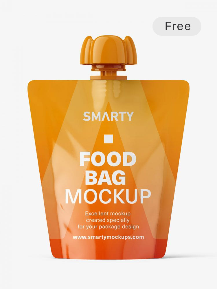 Premium food pouch bottle mockup