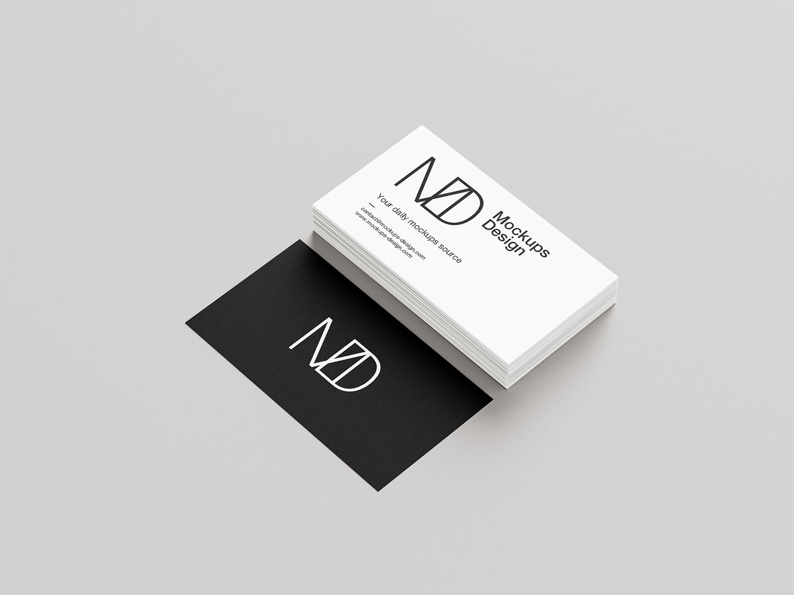 Clean business cards mockup / 90x50mm