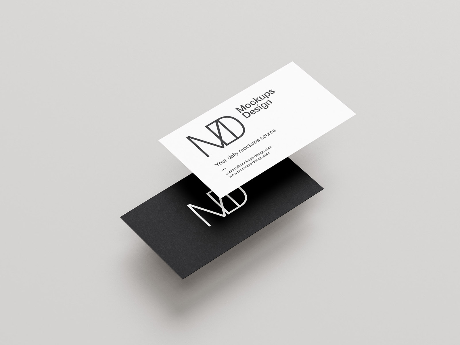Clean business cards mockup / 90x50mm