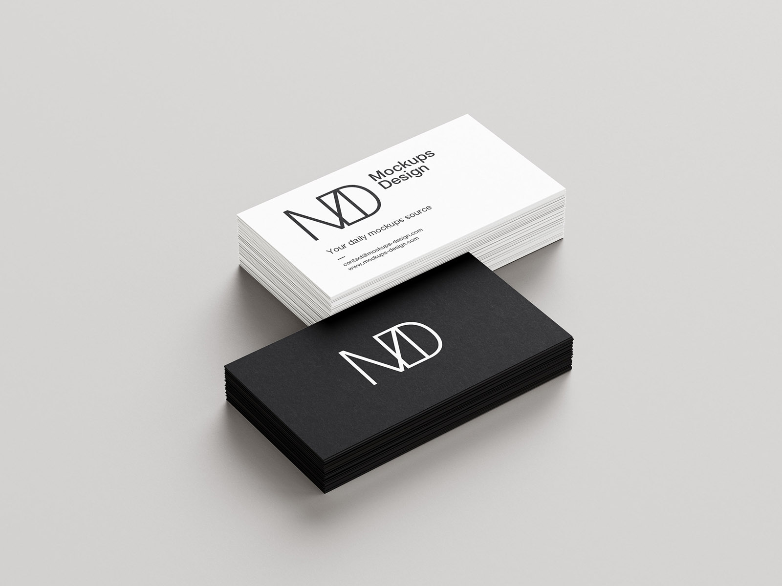 Clean business cards mockup / 90x50mm