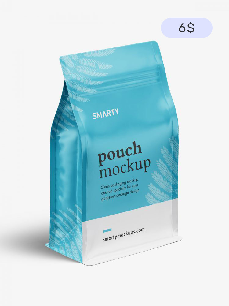 Premium glossy pouch mockup