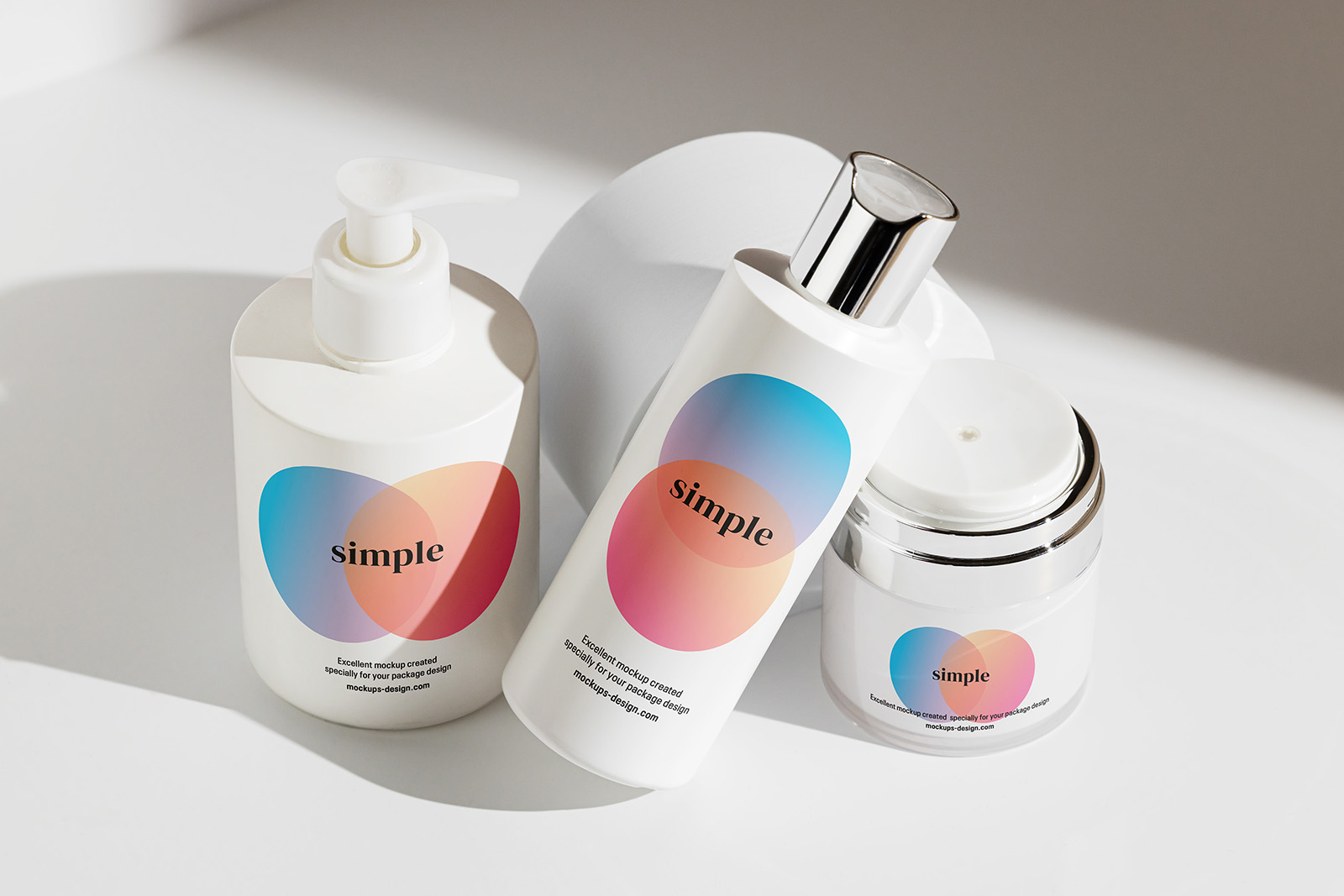 Cosmetics on white background mockup