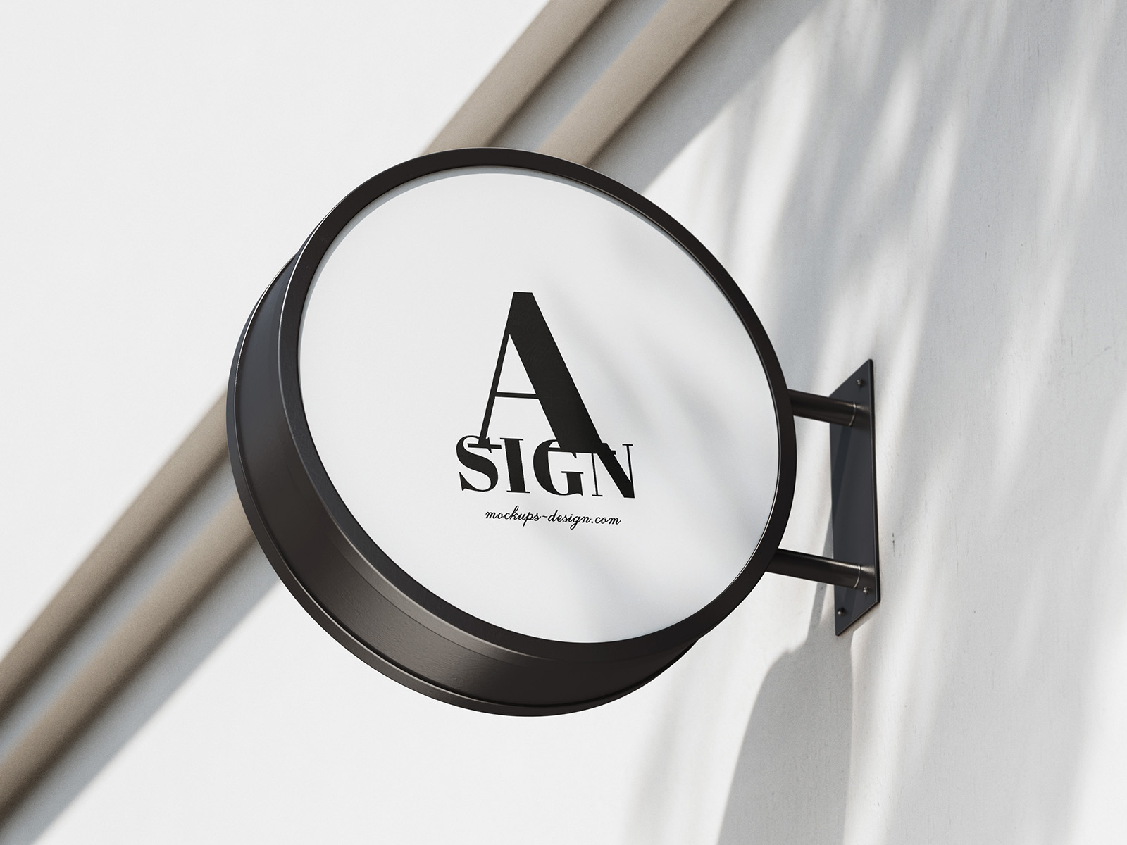 Round street sign mockup