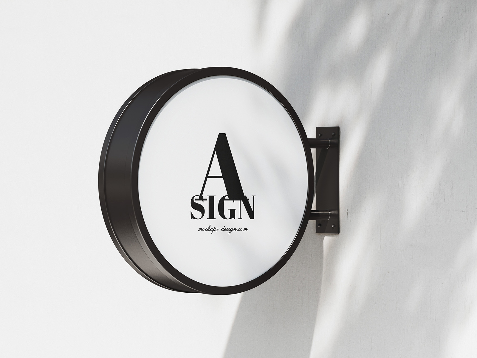 Round street sign mockup