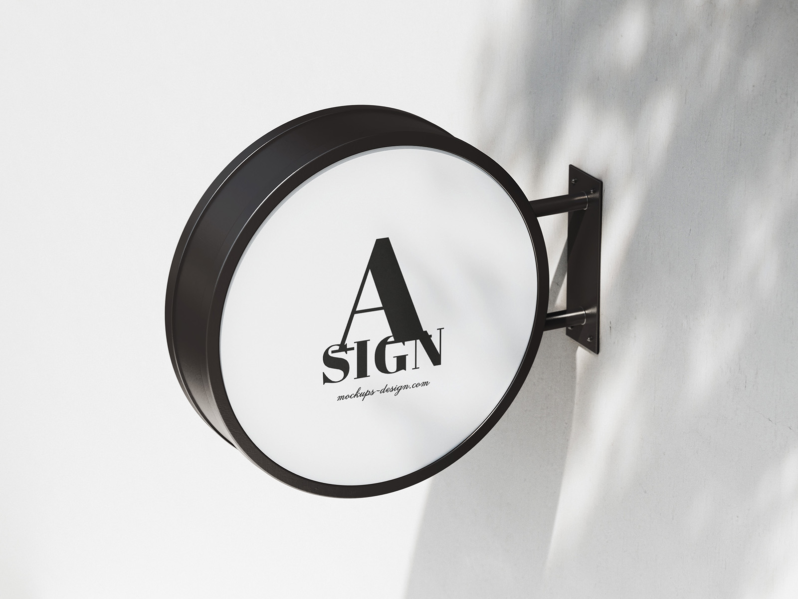 Round street sign mockup