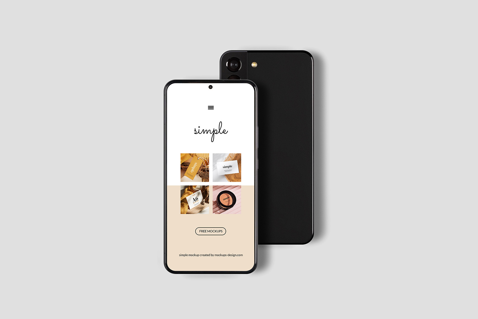 Isolated smartphone mockup