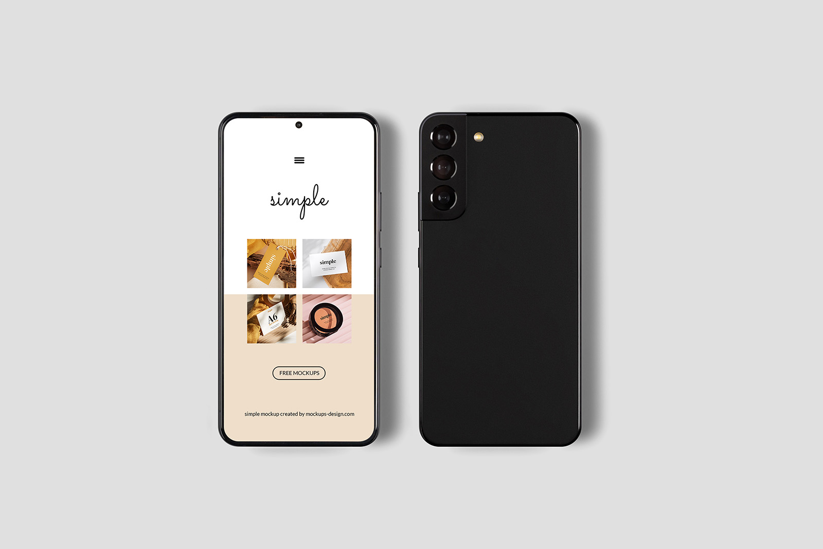 Isolated smartphone mockup