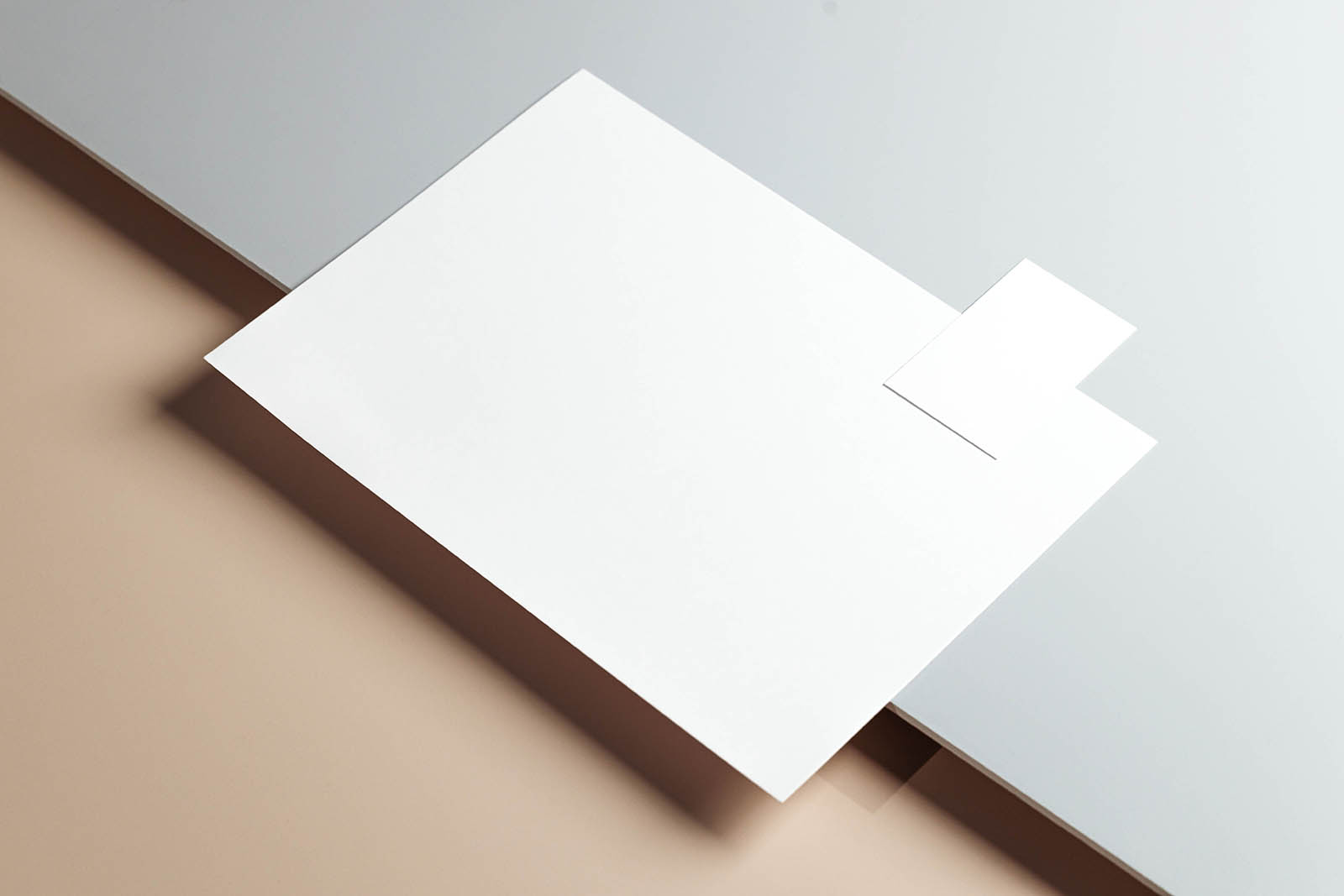 Free letterhead with business card mockup