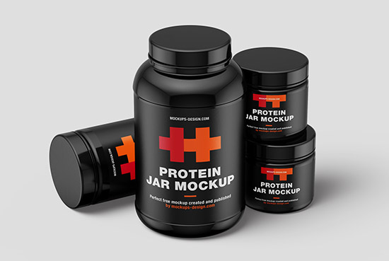 Free protein jars mockup