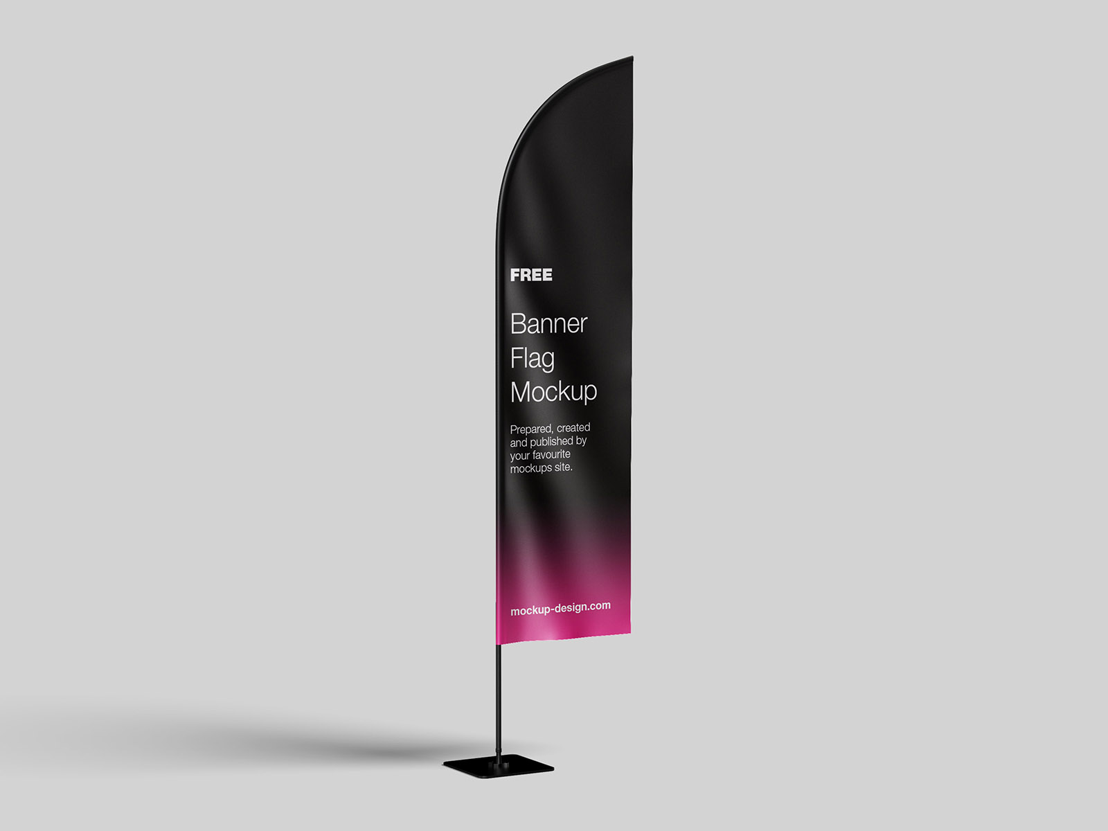 Free banner flag mockup