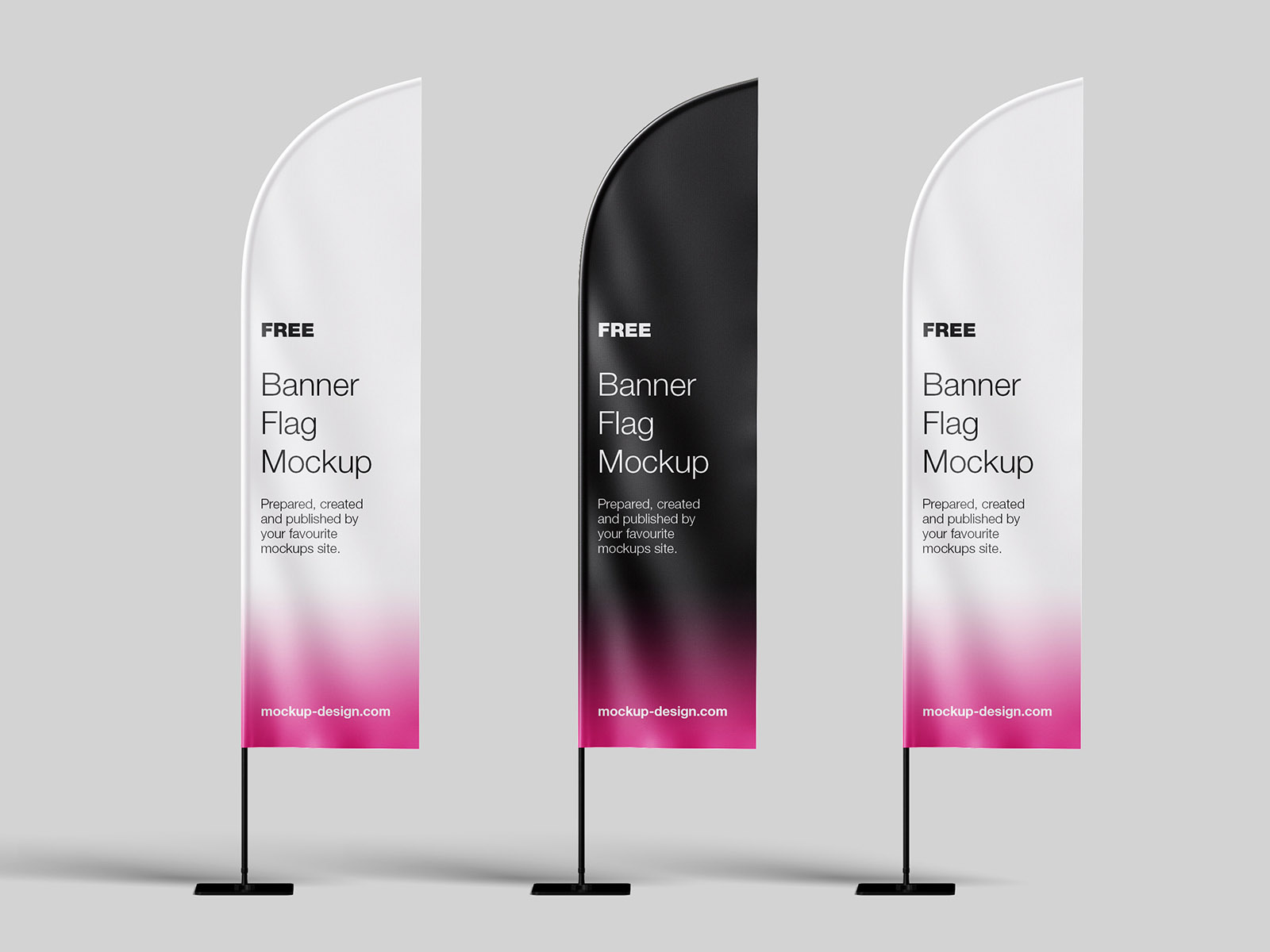 Free banner flag mockup