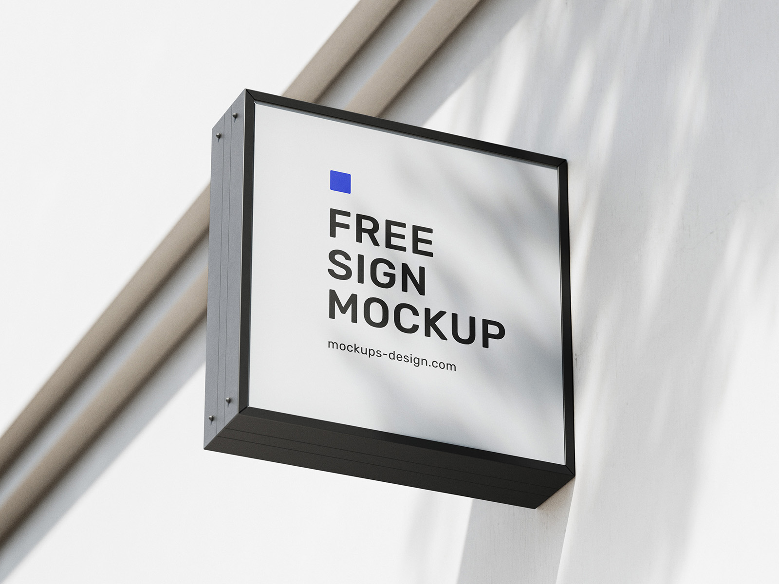 Square street sign mockup