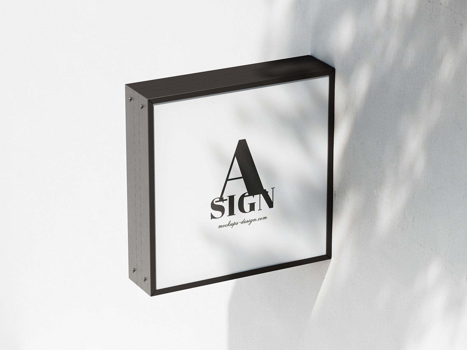 Square street sign mockup
