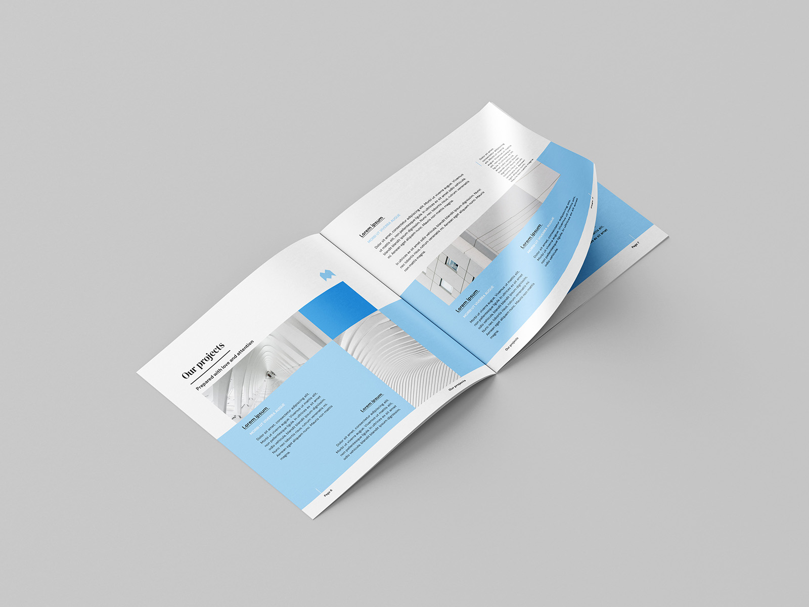 Thin square brochure mockup