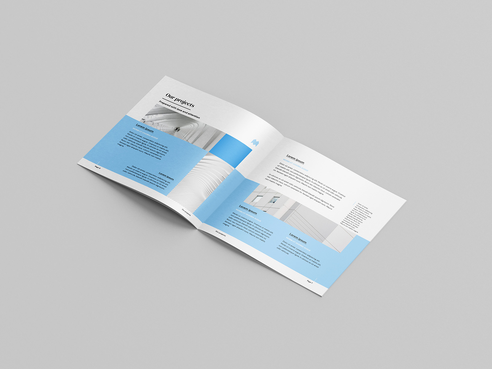 Thin square brochure mockup