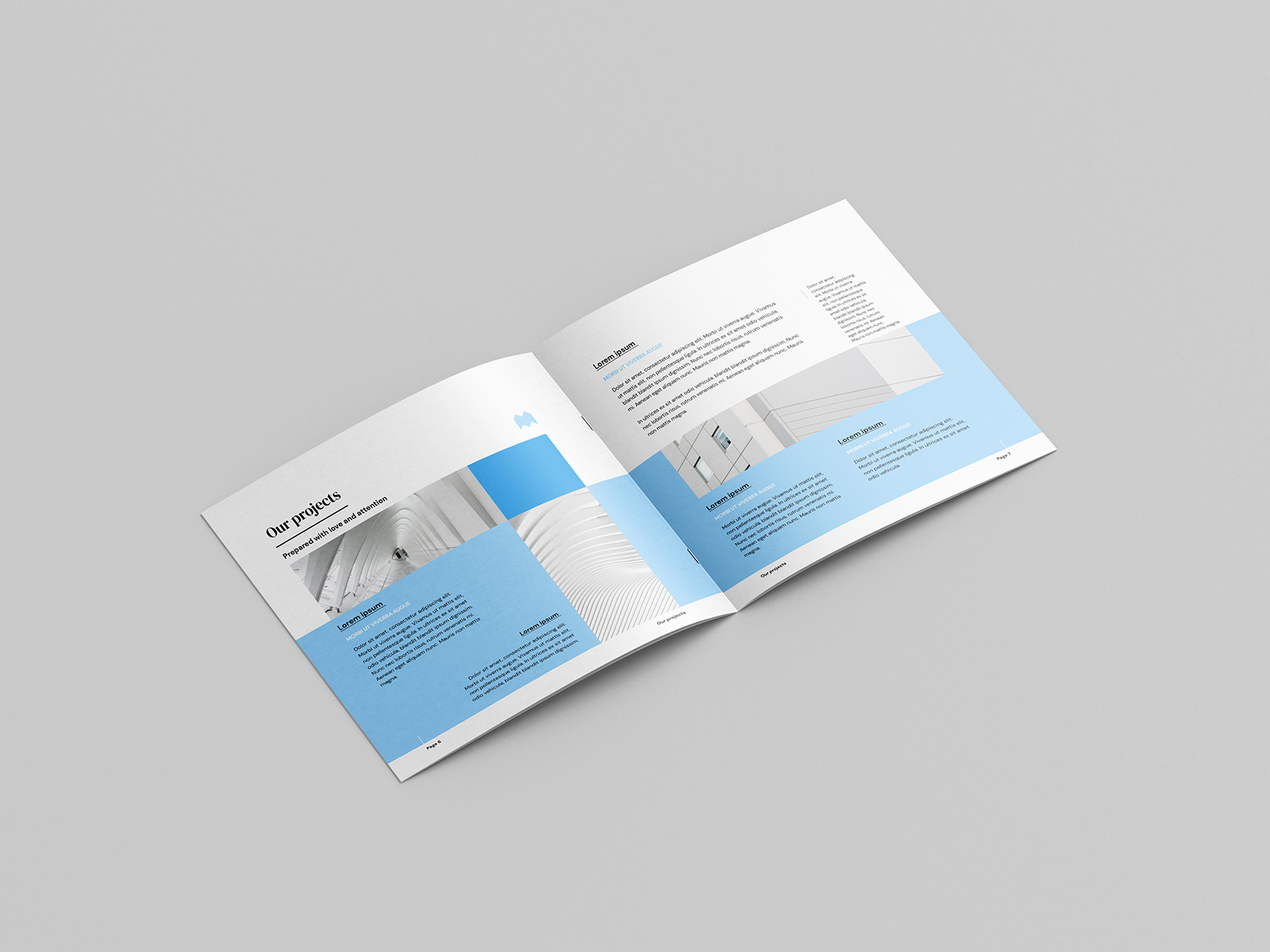 Thin square brochure mockup