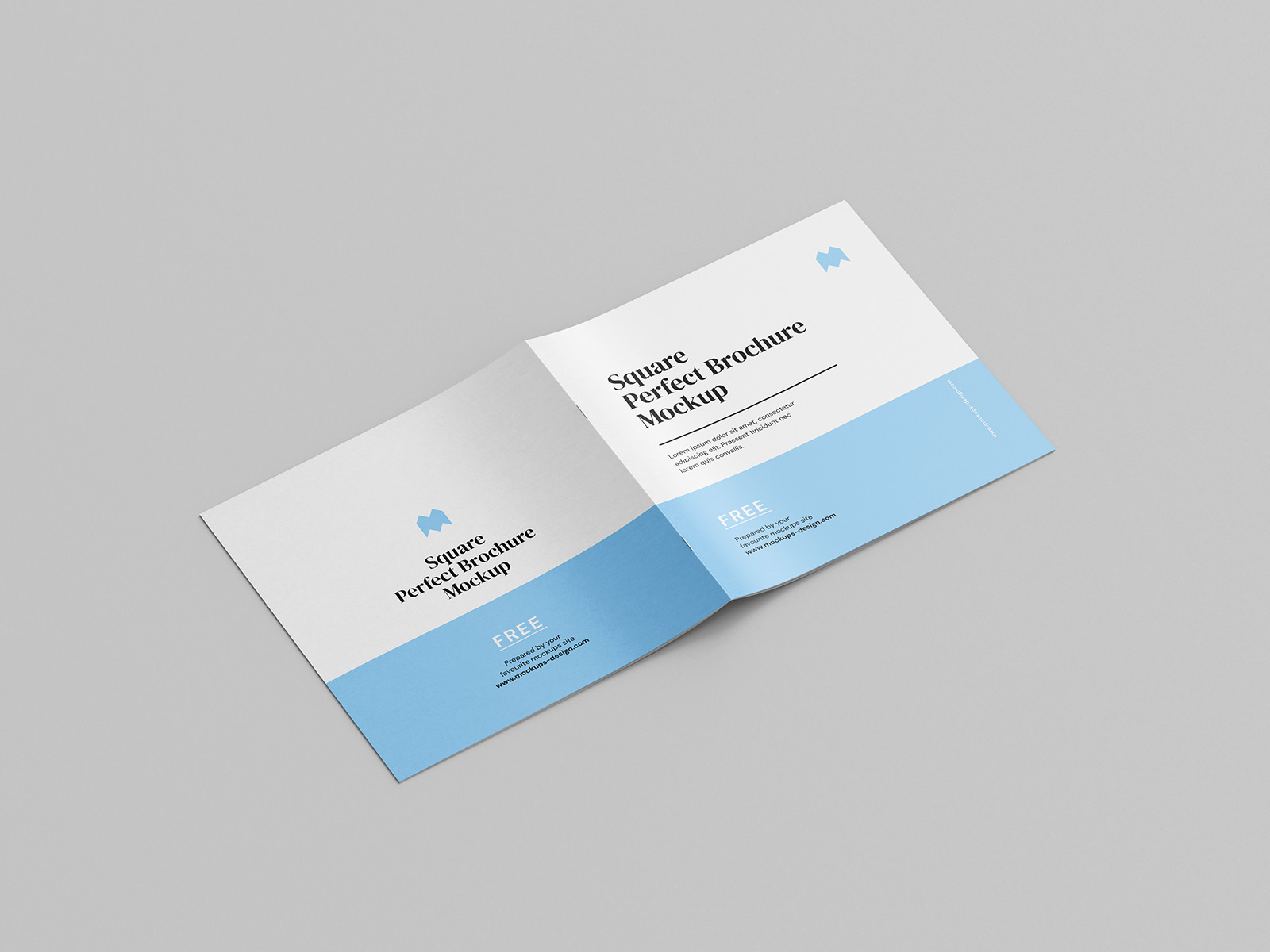 Thin square brochure mockup