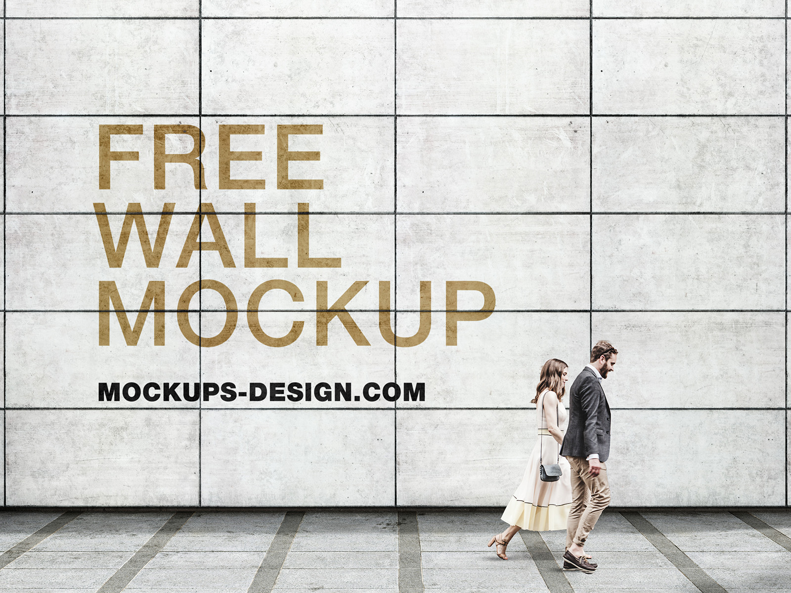 Concrete wall mockup