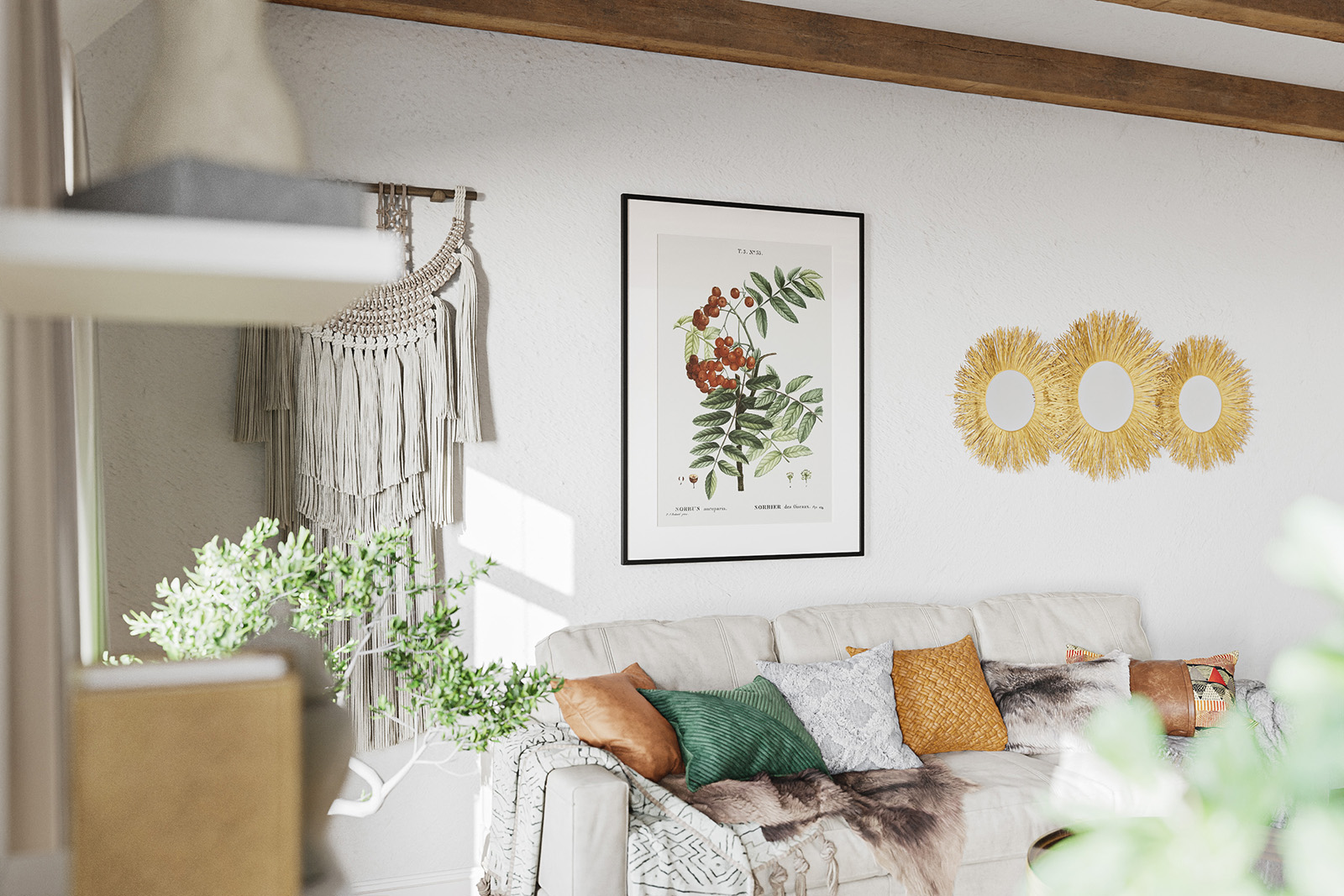 Poster in cozy room mockup