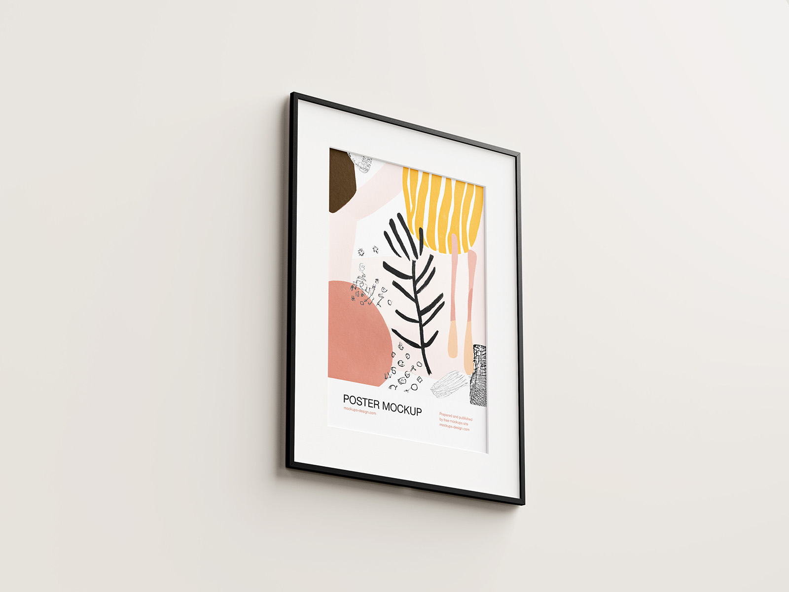 Thin poster frame mockup