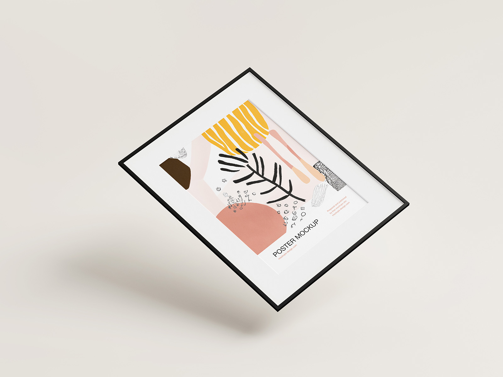 Thin poster frame mockup