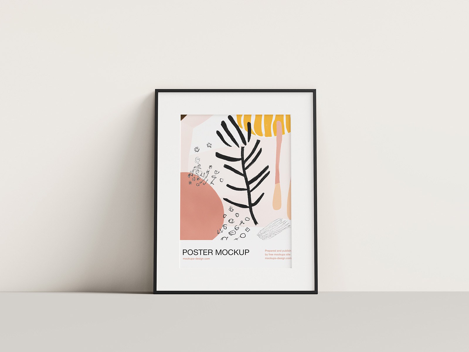 Thin poster frame mockup