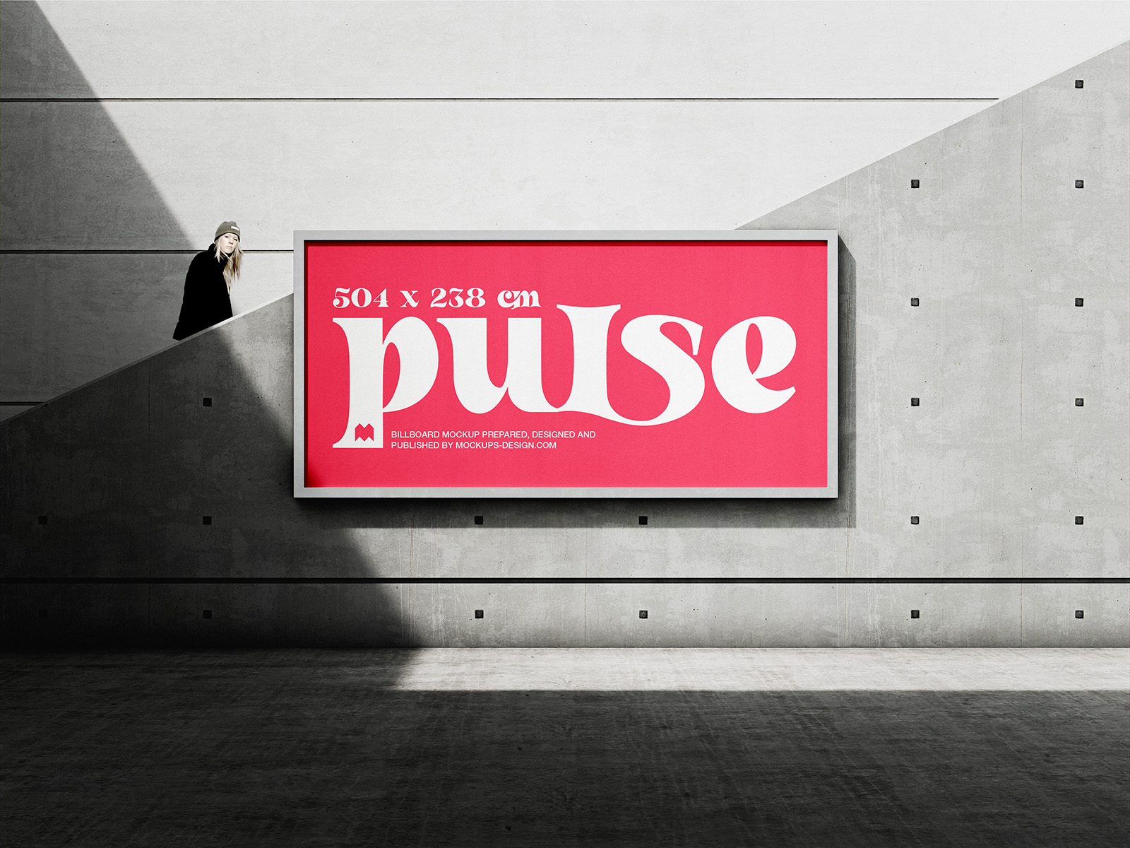 Street photography style billboard mockup
