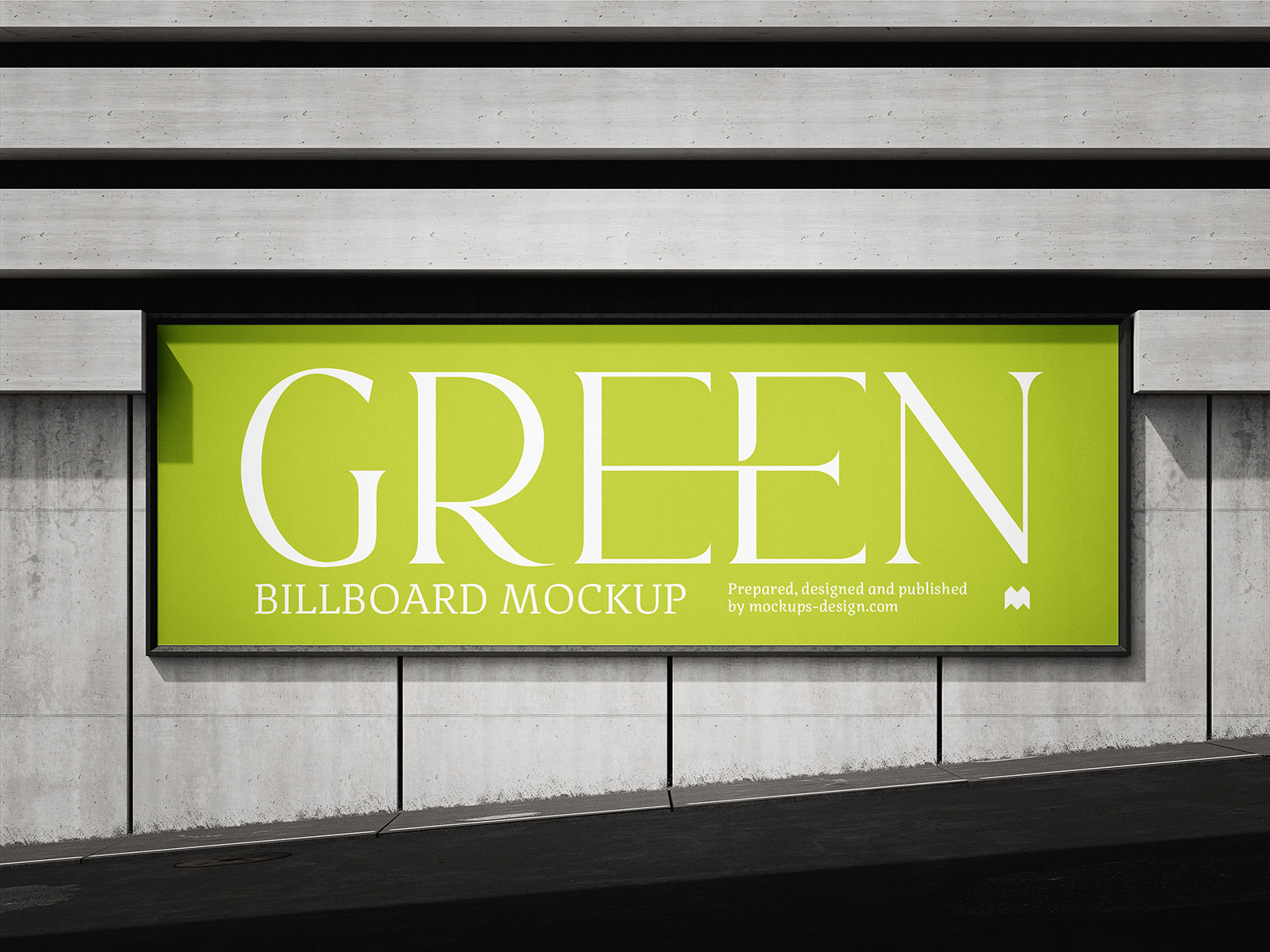 Street photography style billboard mockup