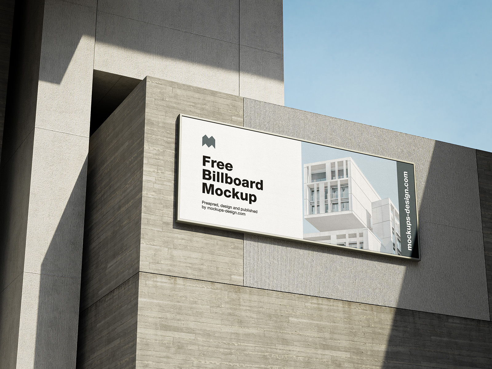 Billboard on a concrete wall mockup