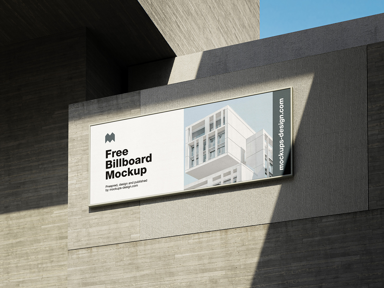 Billboard on a concrete wall mockup