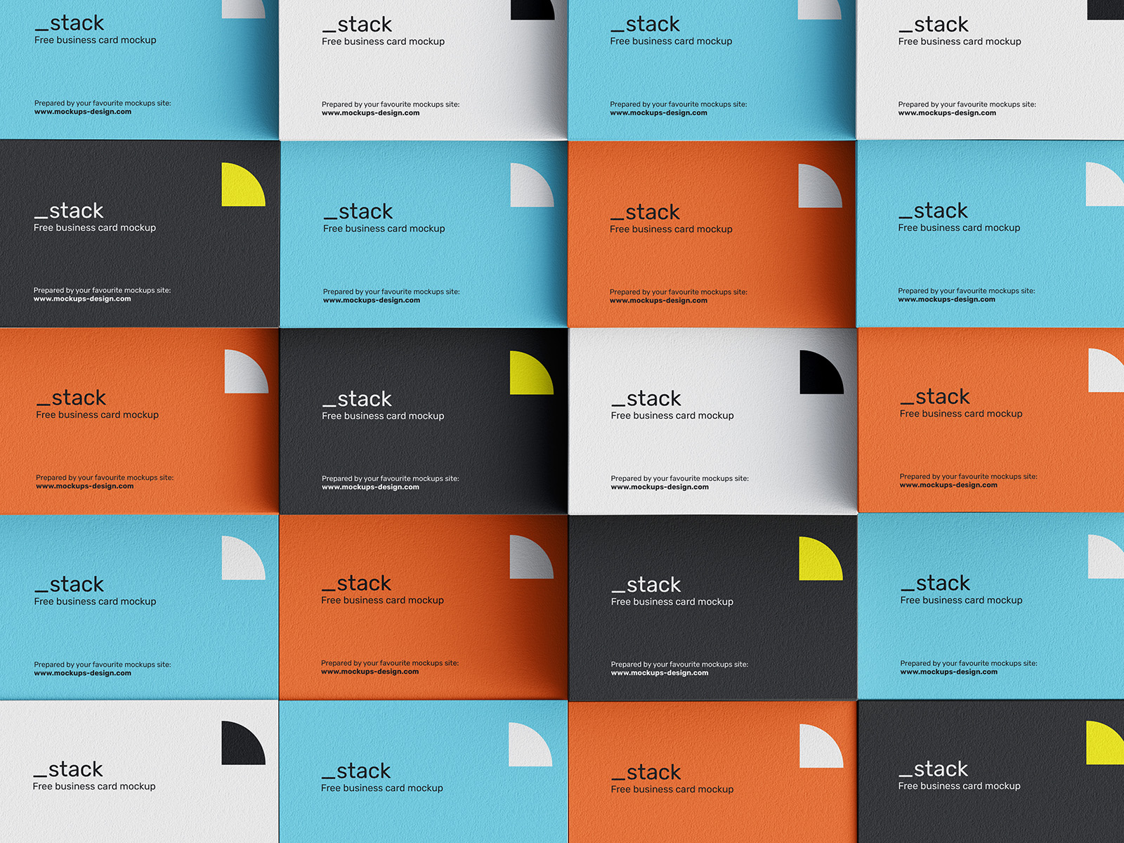 Stacked business cards mockup