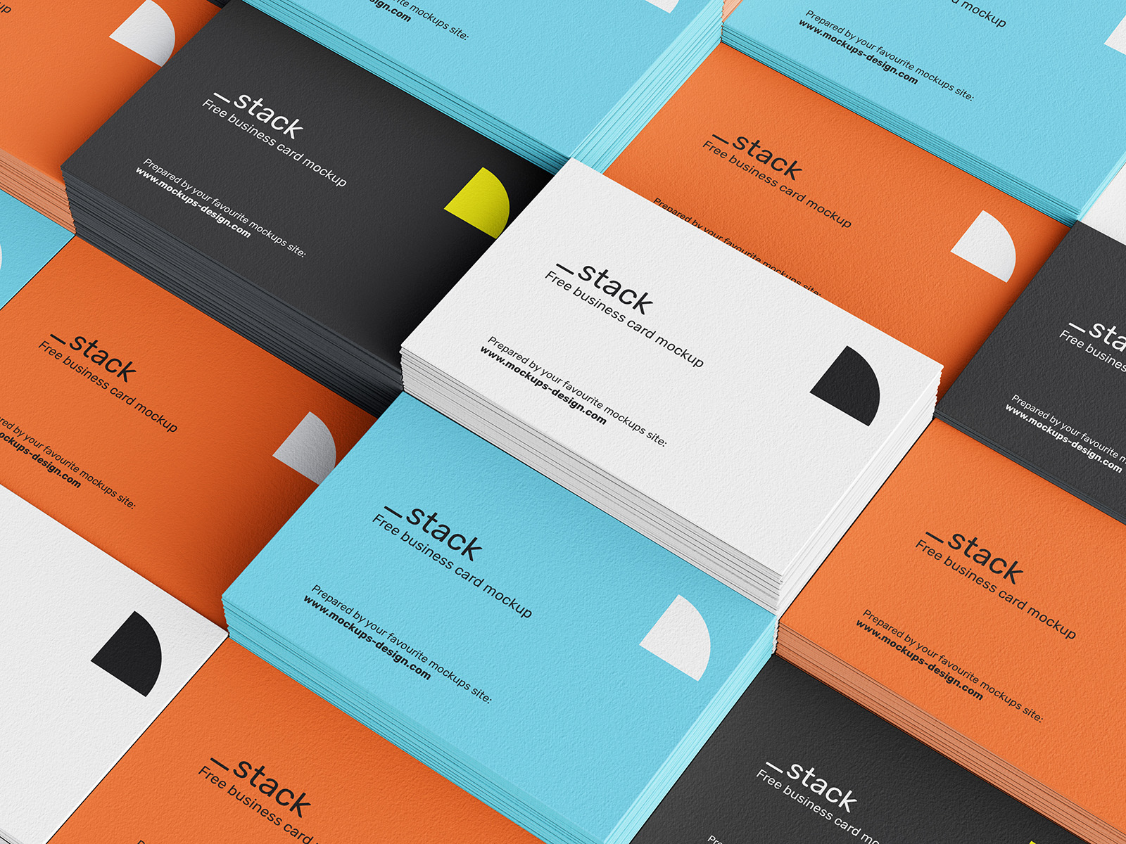 Stacked business cards mockup