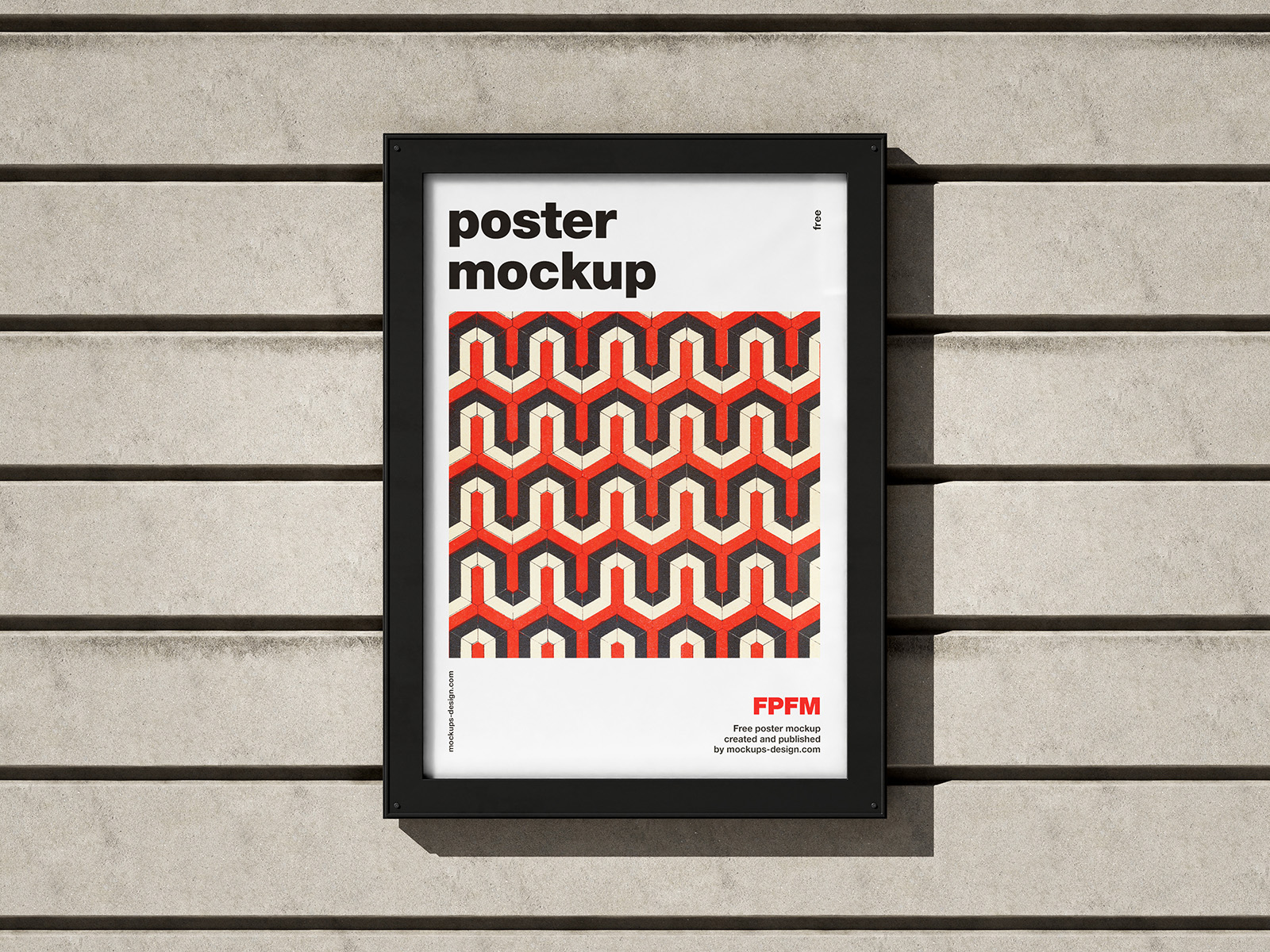 Poster in metal display mockup