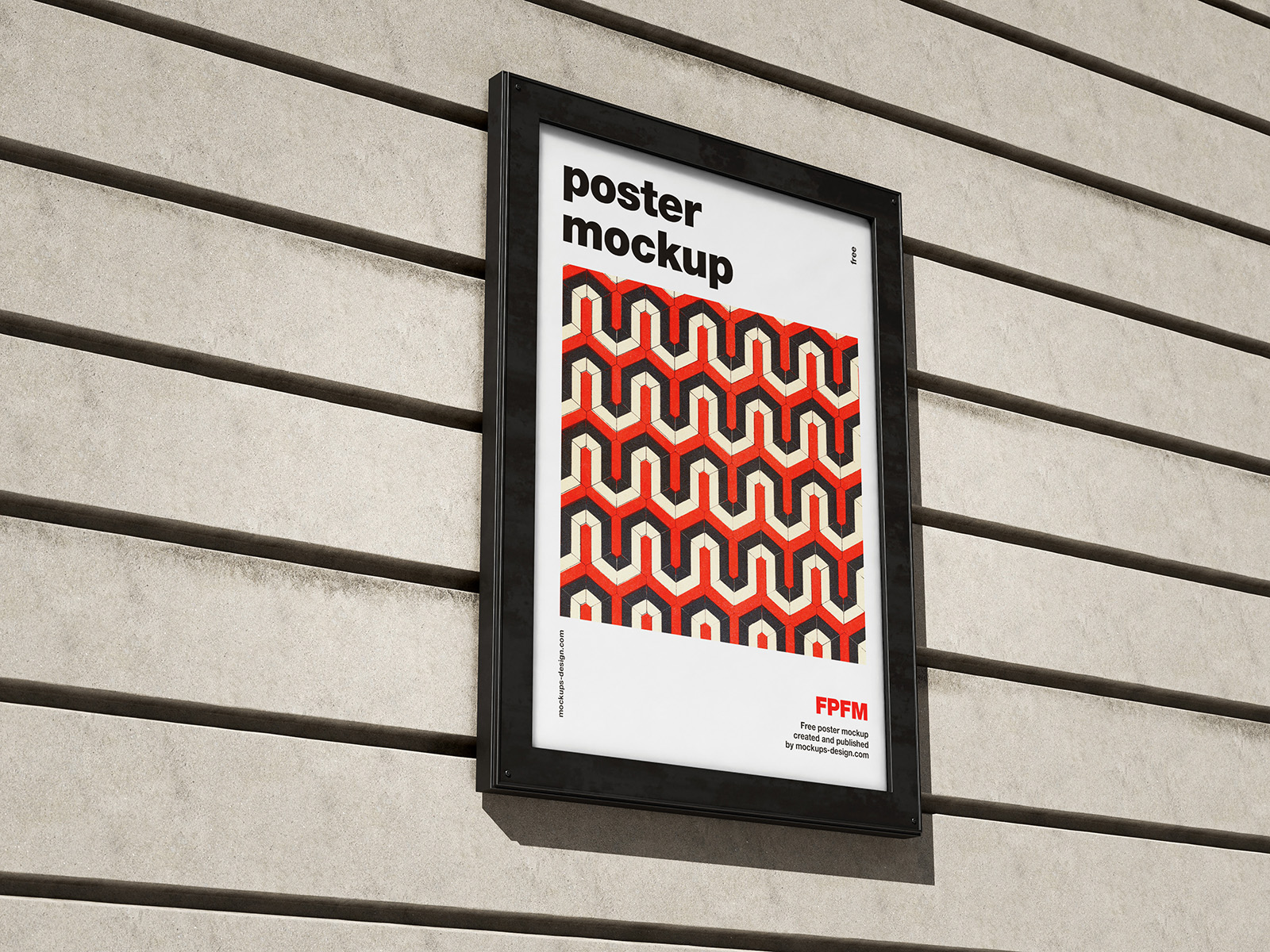 Poster in metal display mockup