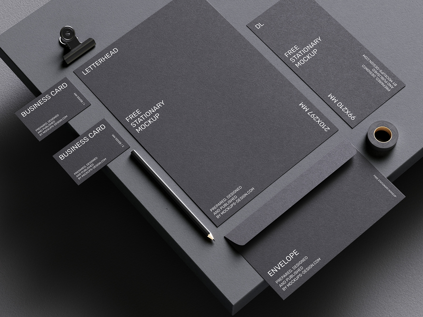 Dark stationery mockup